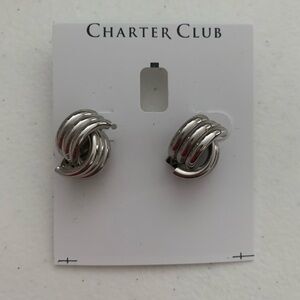 Women’s Charter Club Sterling Silver Earrings, New W/ Tag!!!!